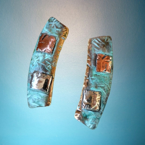 EC-158 Earrings Elongated Curve $137 at Hunter Wolff Gallery